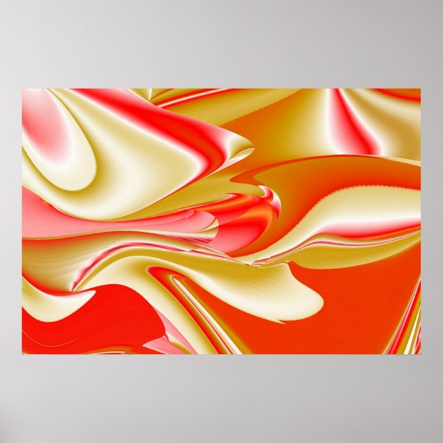 Love and Gold Abstract 3D Rainbowart Poster (Front)