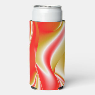 Love and Gold Abstract 3D Rainbowart Seltzer Can Cooler