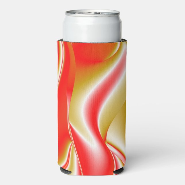 Love and Gold Abstract 3D Rainbowart Seltzer Can Cooler (Seltzer Back)