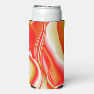 Love and Gold Abstract 3D Rainbowart Seltzer Can Cooler