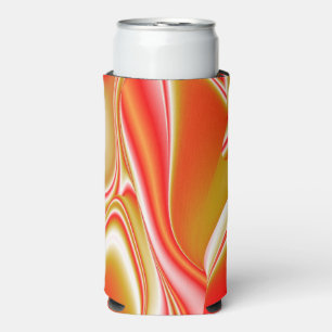Love and Gold Abstract 3D Rainbowart Seltzer Can Cooler