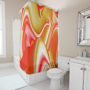 Love and Gold Abstract 3D Rainbowart Shower Curtain