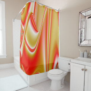 Love and Gold Abstract 3D Rainbowart Shower Curtain