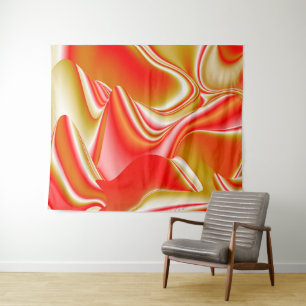 Love and Gold Abstract 3D Rainbowart Tapestry