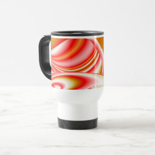 Love and Gold Abstract 3D Rainbowart Travel Mug