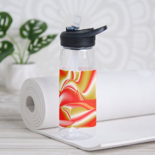Love and Gold Abstract 3D Rainbowart Water Bottle