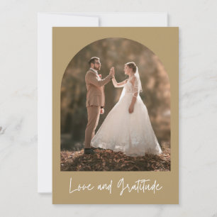 Love and Gratitude Arch Photo Wedding Thank You Card