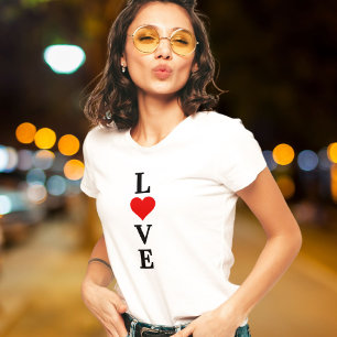 LOVE and Heart Elegant Minimalist T-Shirt