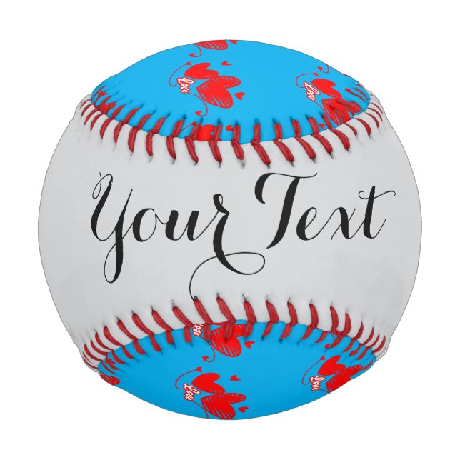 Love and Heart Romantic Design Baseball (Back)
