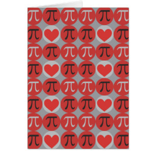 Love and Hearts Pi Greeting Card