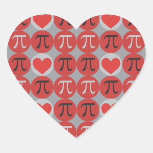 Love and Hearts Pi © Stickers - Cute Pi Day Gift