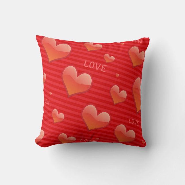 Love and Hearts Valentine Pillow (Front)