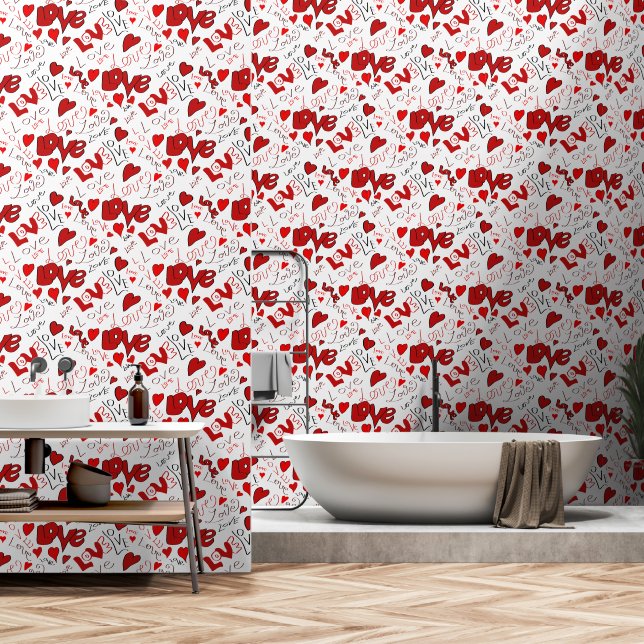 Love and Hearts  Wallpaper (Bathroom)