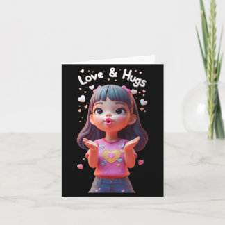 Love and hugs Funny Unisex Design for Men Women Card