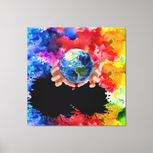 Love and humanity will not perish modern art 3. canvas print
