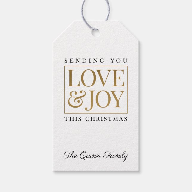 Love and Joy Christmas Gift Tags (Front)