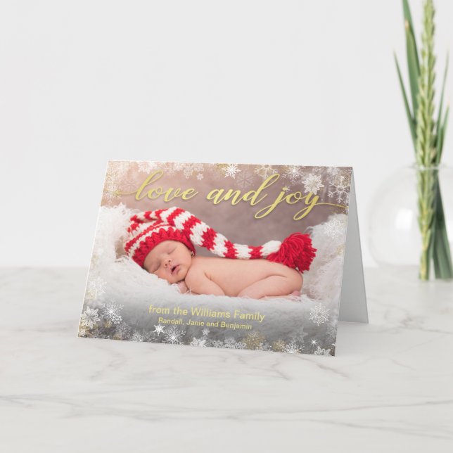 Love and Joy Christmas Holiday Photo (Front)