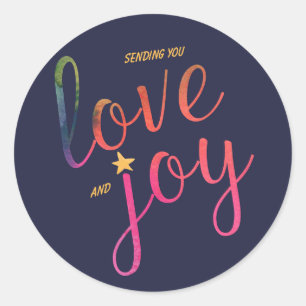 Love and Joy Christmas Round Sticker