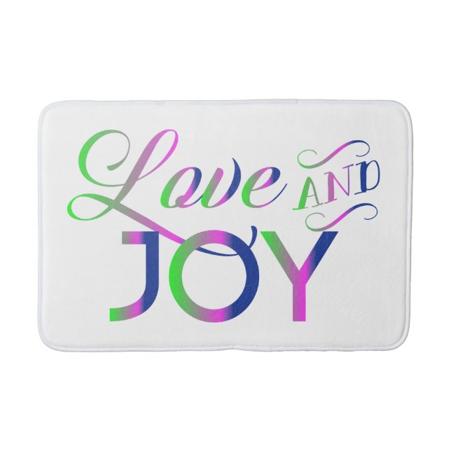 Love And Joy Colourful Bath Mat (Front)