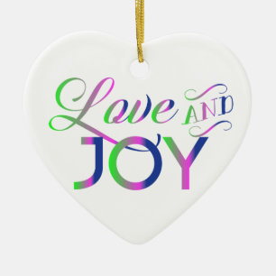 Love And Joy Colourful Ceramic Tree Decoration
