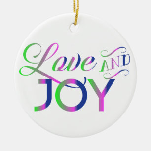 Love And Joy Colourful Ceramic Tree Decoration
