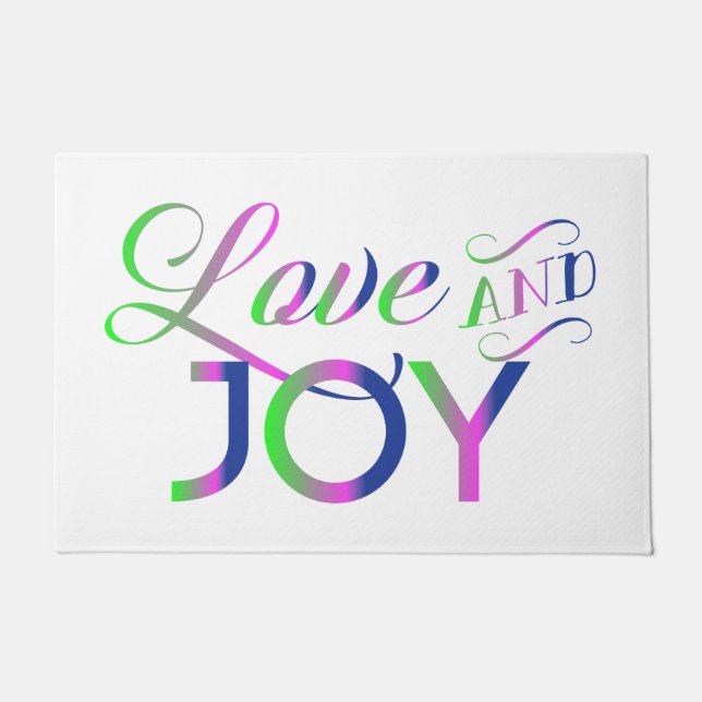 Love And Joy Colourful Doormat (Front)