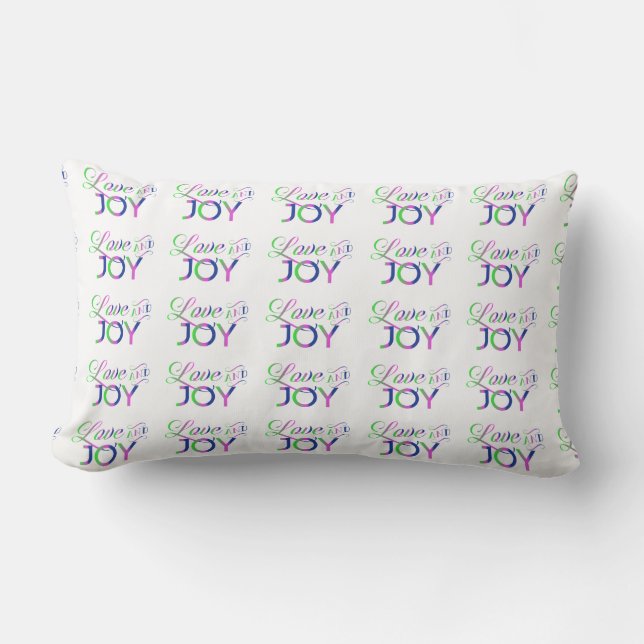 Love And Joy Colourful Lumbar Cushion (Front)