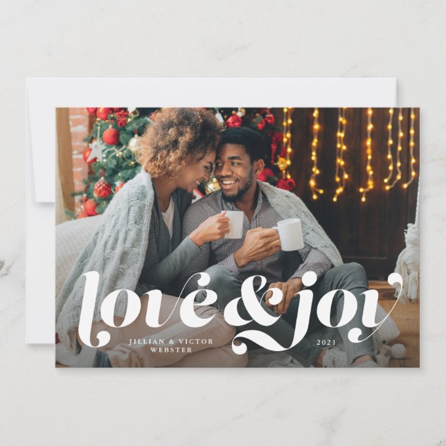 Love and joy holiday photo card (Front)