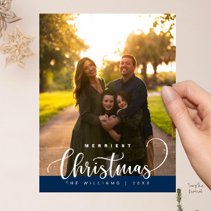 Love and Joy, Merry Christmas Family Photo Postcard