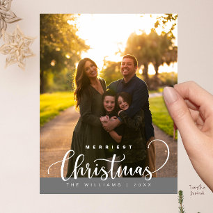 Love and Joy, Merry Christmas Family Photo Postcard
