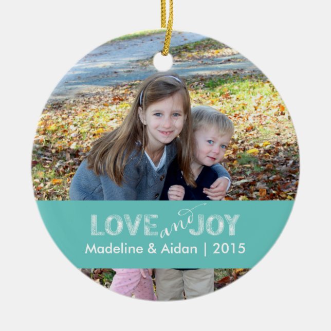 Love and Joy | Personalised Photo Ornament (Front)