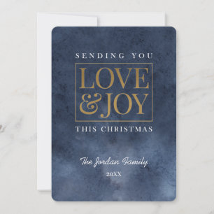 Love and Joy Sapphire Emerald Holiday Card