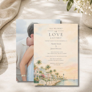 Love and Key West Destination Photo Wedding Invitation