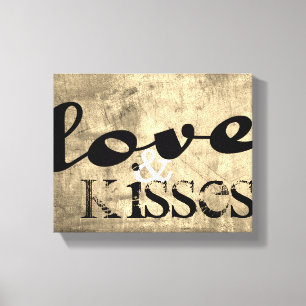 love and kisses wrapped canvas shabby chic sepia
