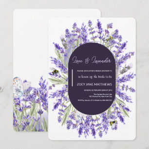 Love and Lavender   Elegant Floral Bridal Shower Invitation