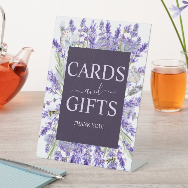 Love and Lavender | Elegant Floral Cards & Gifts Pedestal Sign (In SItu)