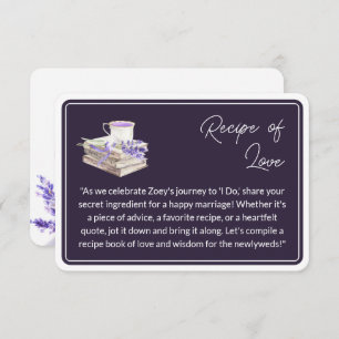 Love and Lavender   Recipe of Love Enclosure Card