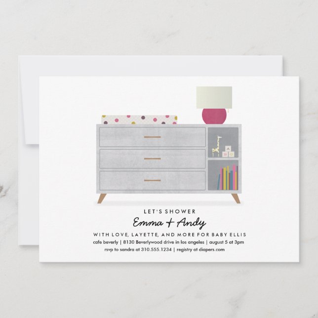 Love and Layette Baby Shower Invitations (Front)