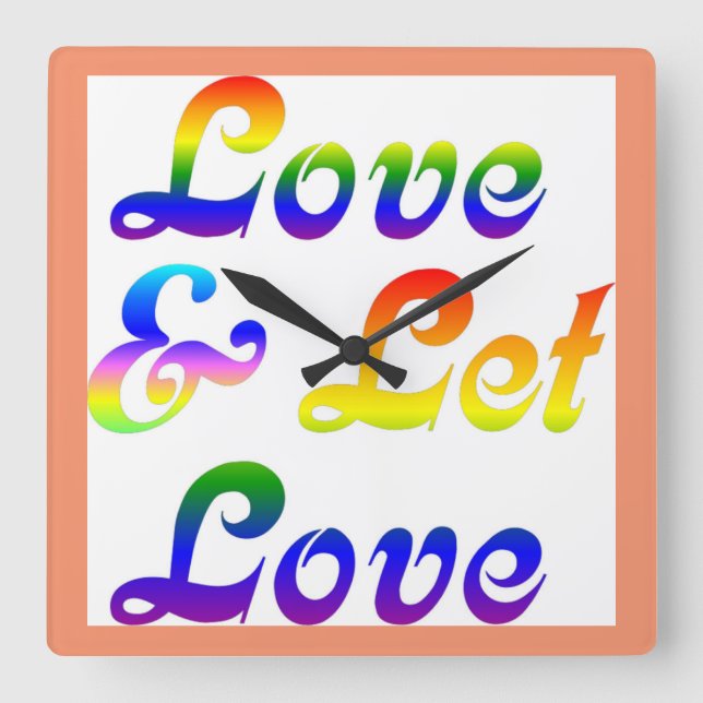 LOVE AND LET LOVE SQUARE WALL CLOCK (Front)