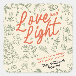Love and Light Christmas  Square Sticker