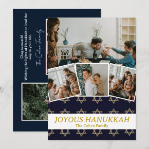 Love and Light Hanukkah family photo Collage Holiday Card