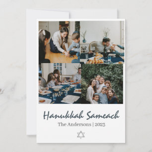 Love and Light Hanukkah family photo Collage Holiday Card