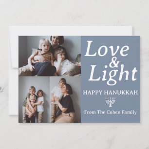 Love and Light   Hanukkah family photo collage   Holiday Card