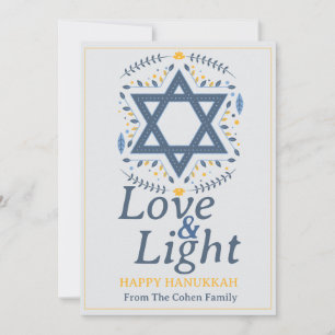 Love and Light   Hanukkah family photo collage  Holiday Card