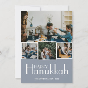 Love and Light Hanukkah family photo Collage Holiday Card