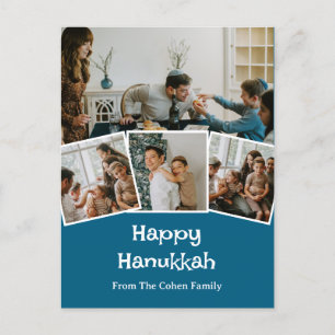 Love and Light Hanukkah family photo Collage Holiday Postcard