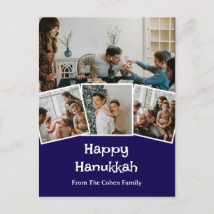 Love and Light Hanukkah family photo Collage Holiday Postcard