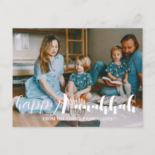 Love and Light   Hanukkah family photo Holiday Postcard