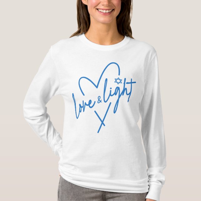 Love and Light Hanukkah T-Shirt (Front)