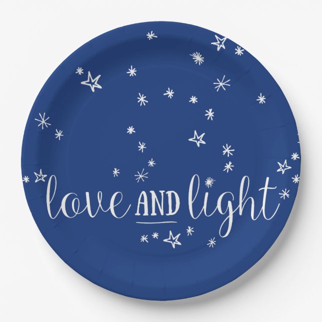 Love and Light Holiday Paper Plates (Front)